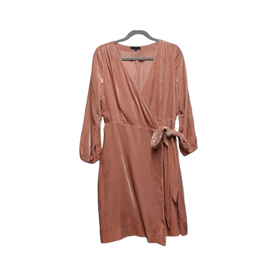 J.Crew Pink Velour Classic Wrap Dress Size 8 Formal Holiday