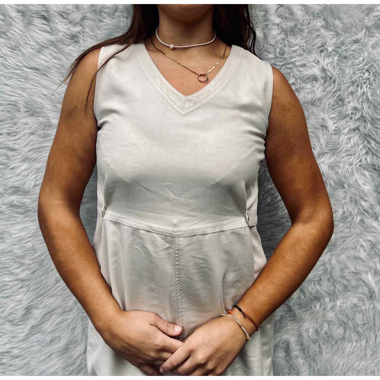HSZ Studio Vintage Canvas sleeveless midi dress cream size medium