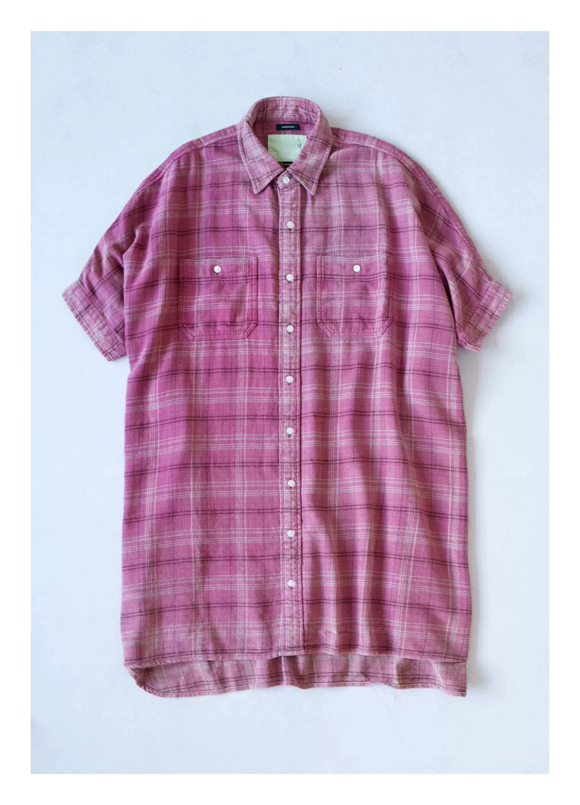 R13 Plaid Oversize Boxy Cotton Flannel Shirtdress One Size
