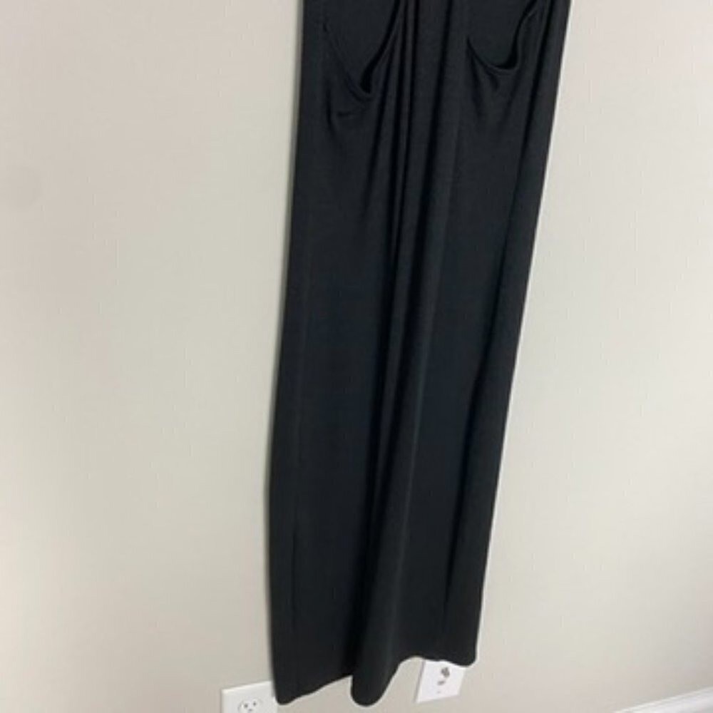 Wilfred Free Lightweight Knit Tank Sleeveless Midi Dress Womens Medium Black