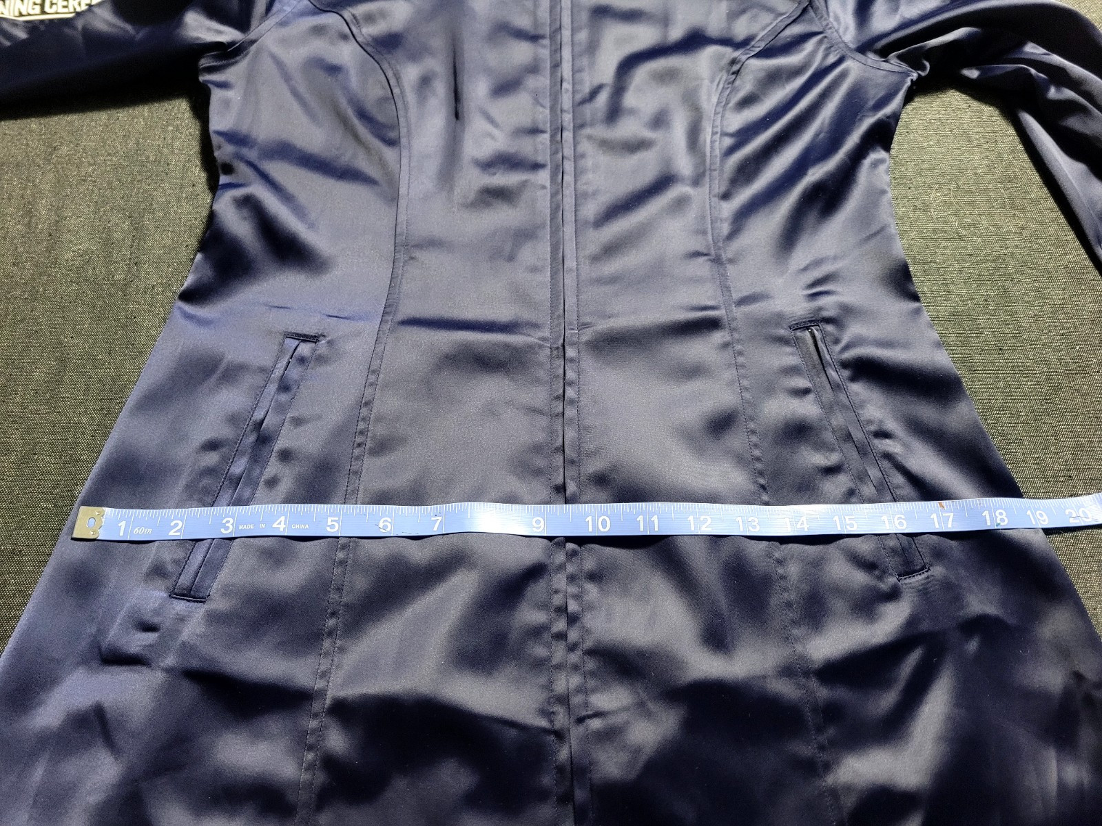 Opening Ceremony Navy Blue Track Dress Mini Satin Logo Size Medium $350 Retail