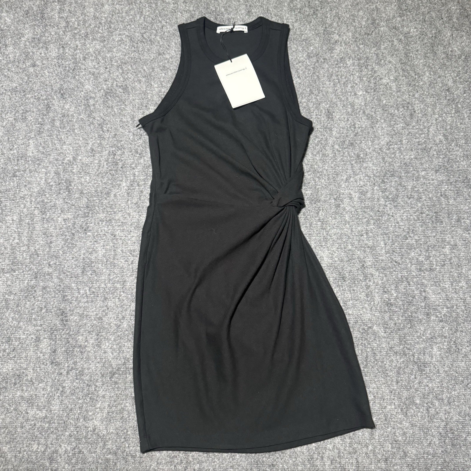 ALEXANDER WANG .T Heavy Soft Jersey Fitted Tank Dress w/ Twist Detail XS NEW NWT