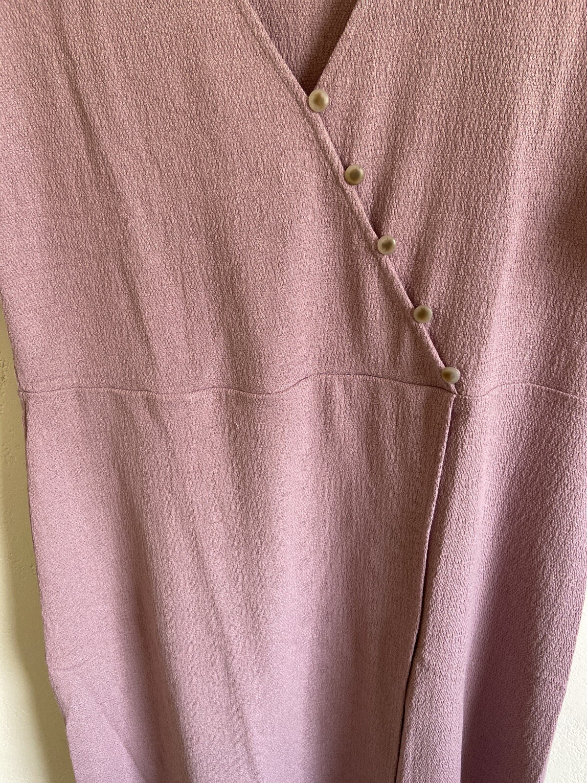 Madewell Dress Cross-Front Button Lilac Sheath Midi Normal Core Sz. L