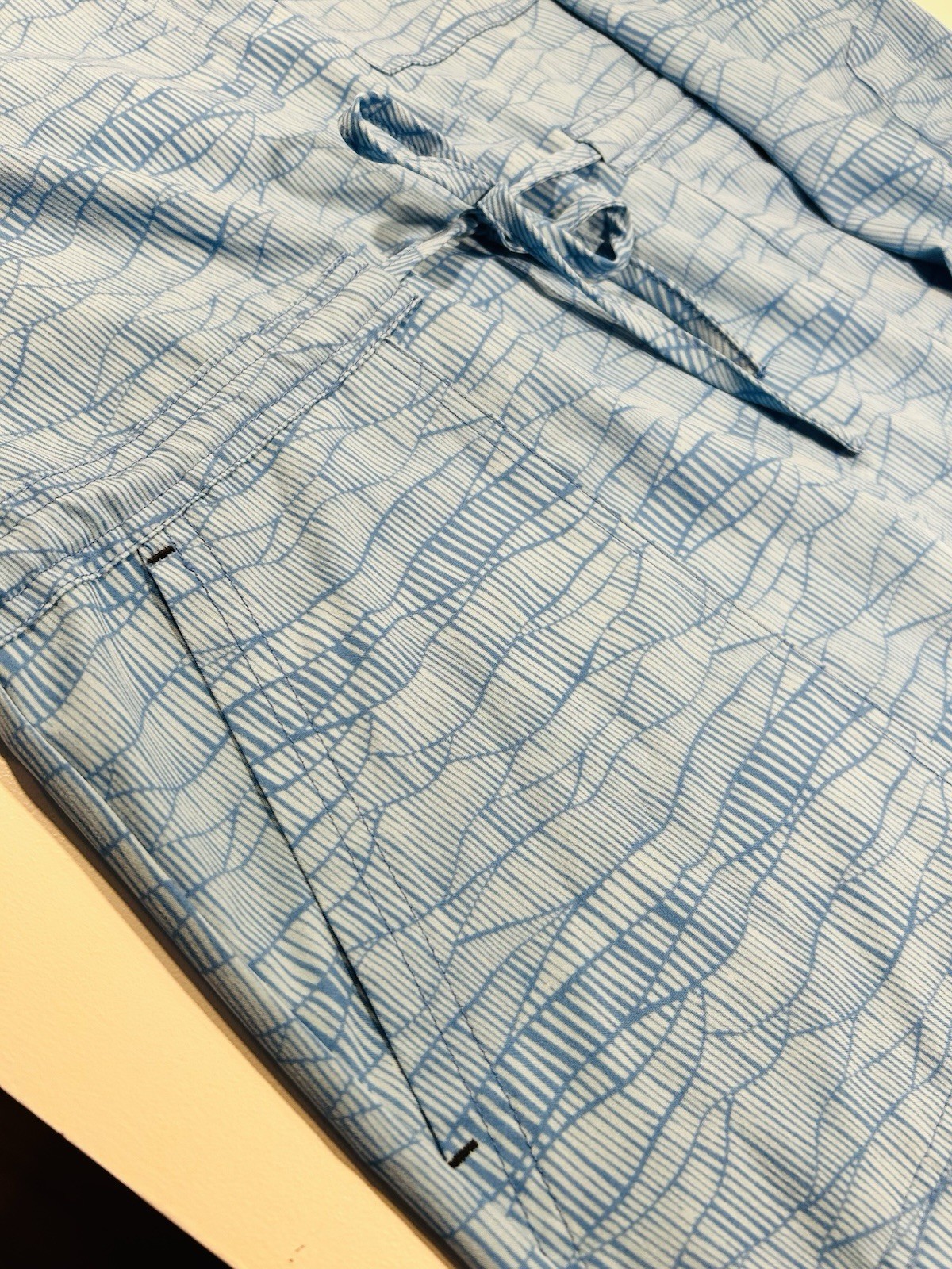 Shore To Summit Small Blue Geometric Print Tunic Dress Travel Hiking Shirt Dress