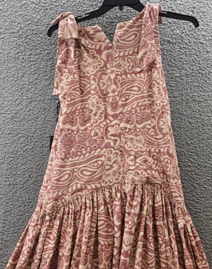 CeCe Linen Blend Sleeveless High-Low Maxi Dress Women’s M Mocha Back Zip Closure