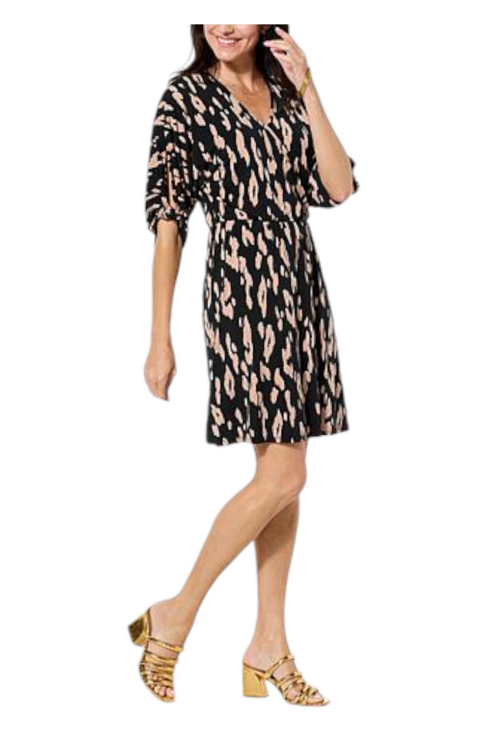 Colleen Lopez Knit Endless Summer Dress Black Animal