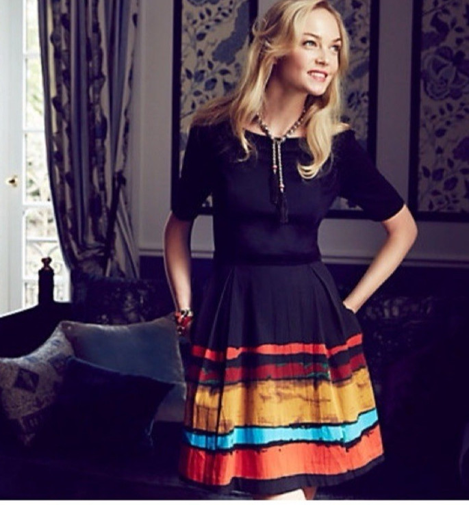 Anthropologie Plenty by Tracy Reese Pinceau Dress-Fit & Flare-Black-Size 2
