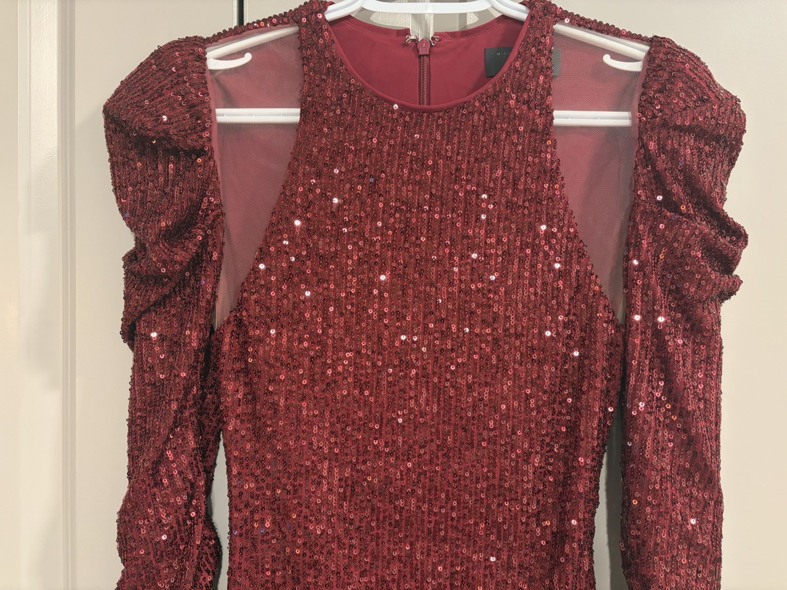Michael Costello X Revolve Dark Red Sequin Mini Dress XS