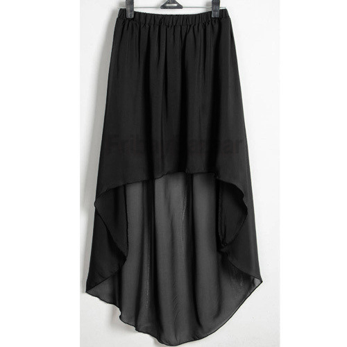 Women Lady Chiffon Hot Sexy Asym Skirts Waist Maxi High Low Hem S~3XL| 25 Colors