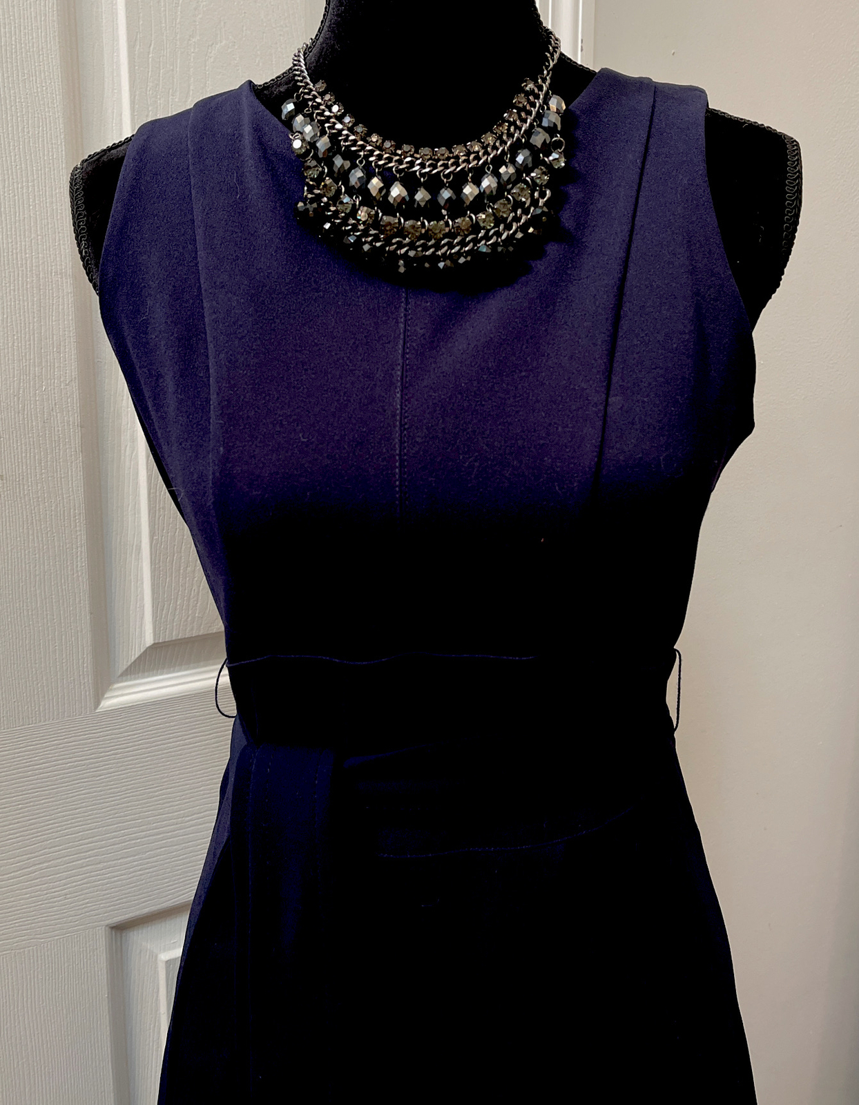 Nannette Solid Spandex Blend Lined🪬Tunic Dress With Belt,Size 4