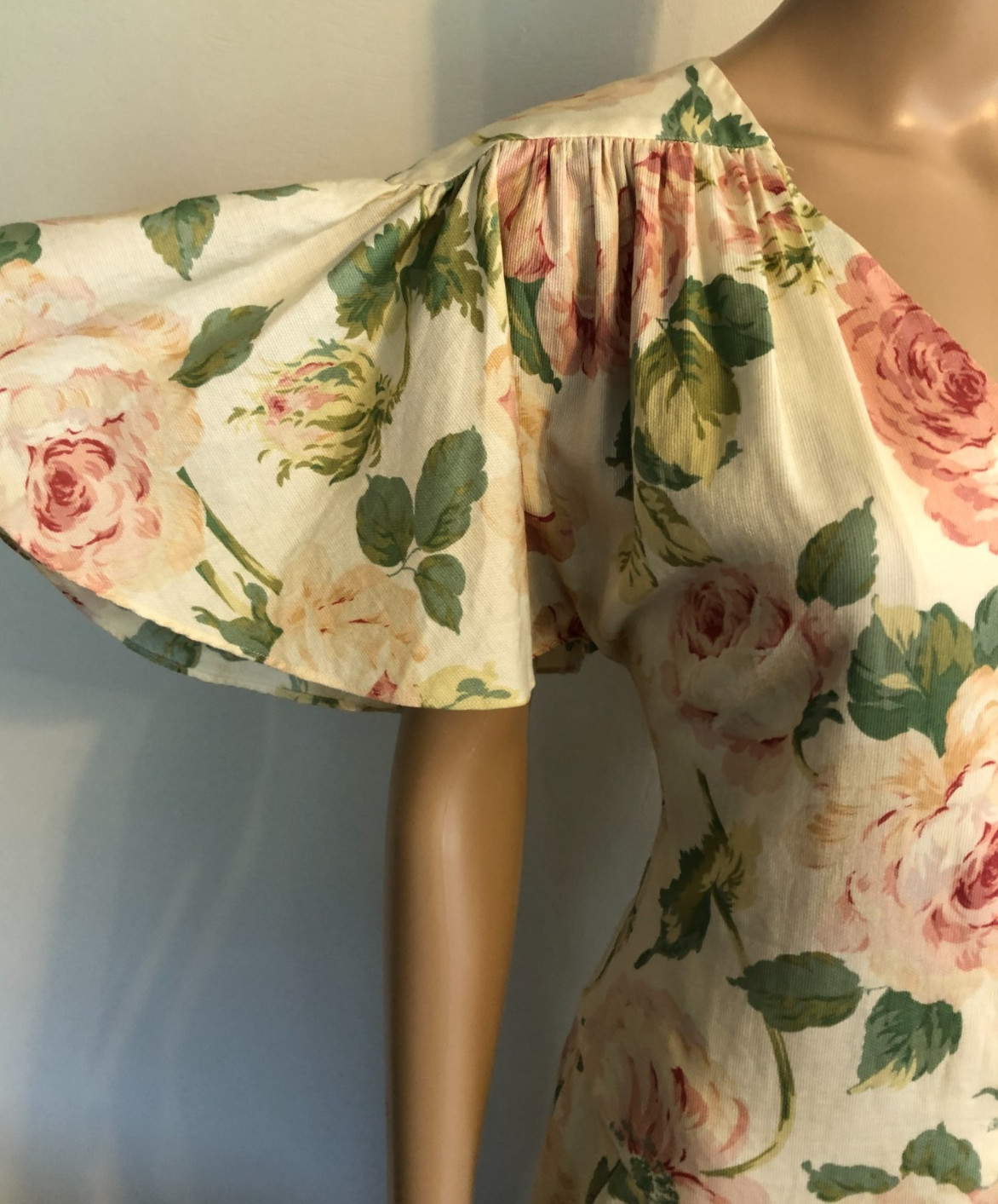 vtg Regina Kravitz 1930s Tulip Style Floral Dress Sz 12 Union Made in USA