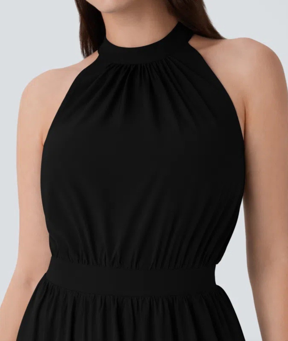 Halara Breezeful Sleeveless Keyhole Back Flowy Quick Dry Maxi Dress Sz. L. NWT