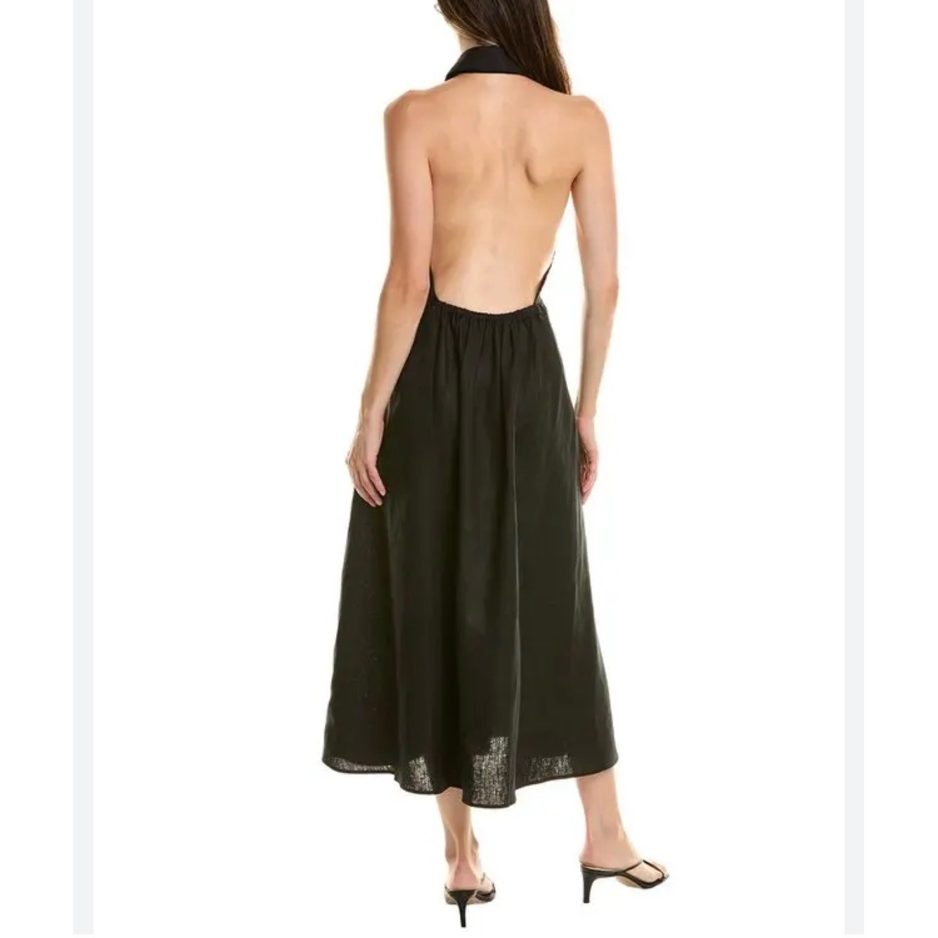 One Pretty Time 100% Linen Halter Midi Dress NWT