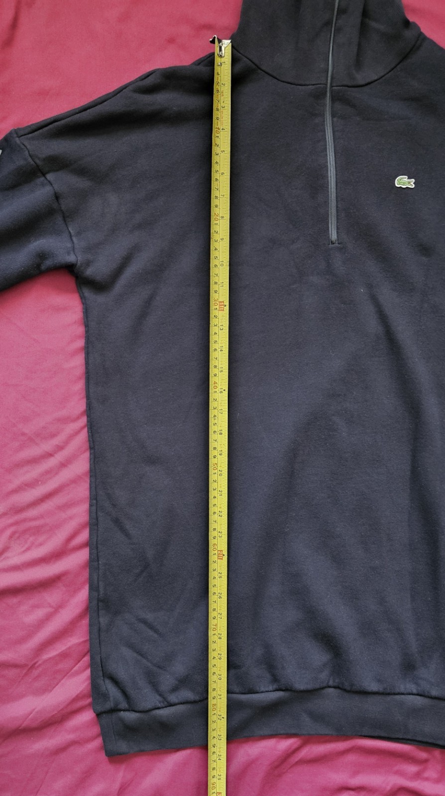 Lacoste Oversized 1/4 Zip Jacguard jumper Dress Womens Size 44