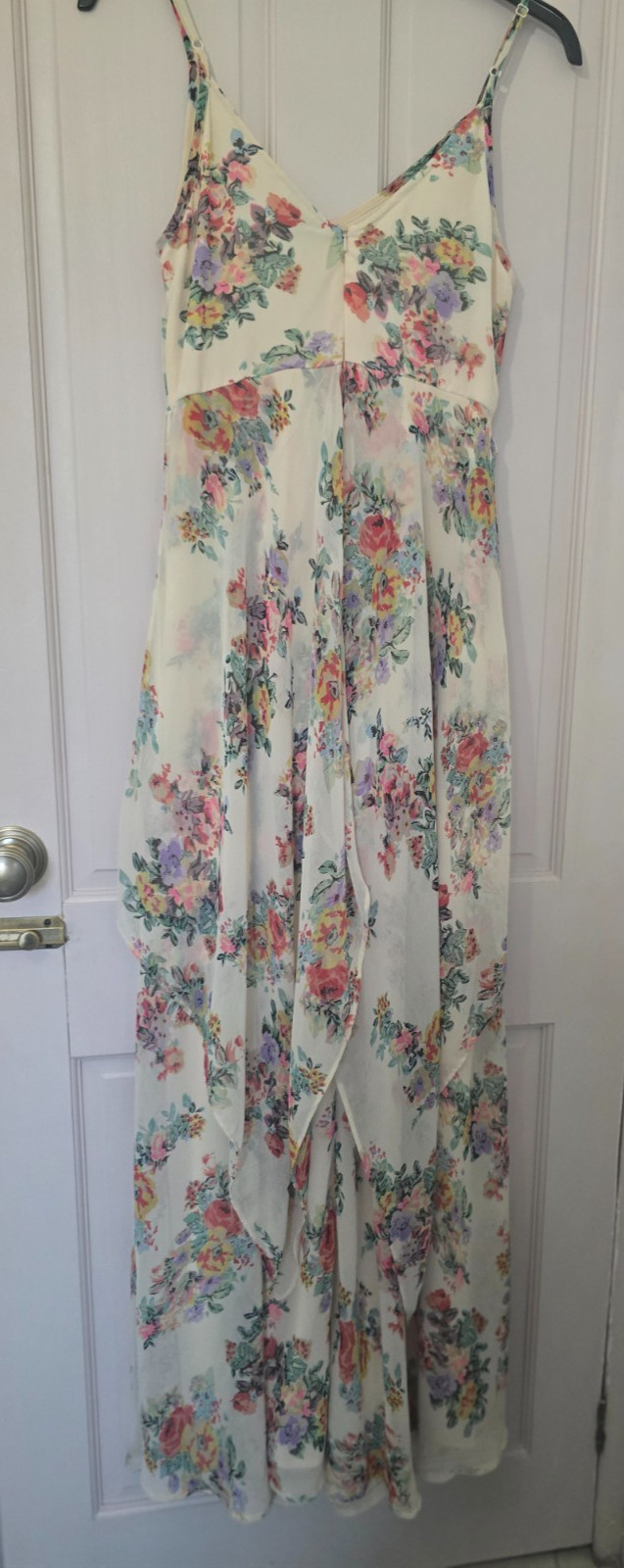 Gorgeous ASOS Floaty Tiered Ruffle Cream Floral Maxi Dress EU 38 UK 10 Worn Once