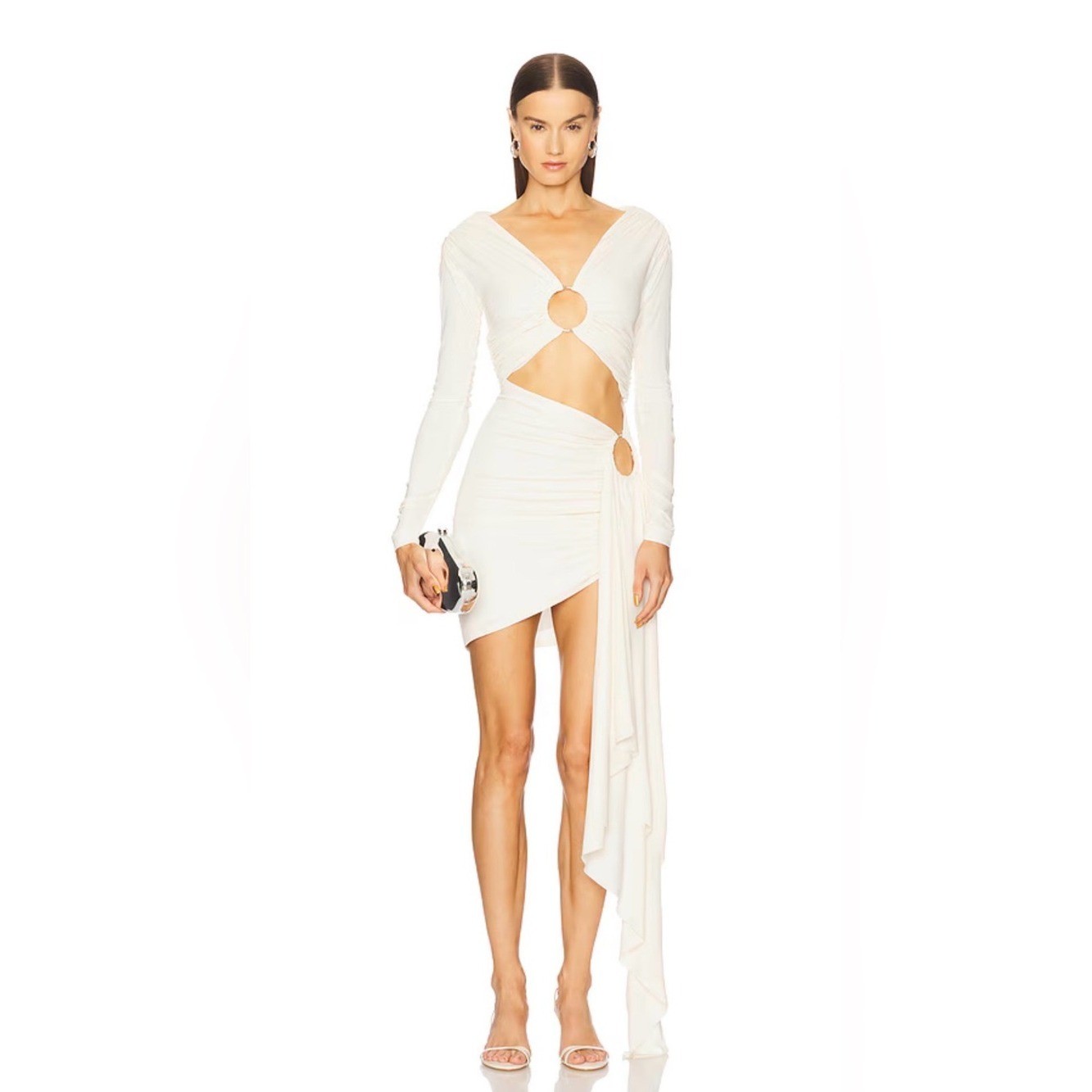 Michael Costello X Revolve Kurt Cutout Mini Dress Ivory “White” Bridal Sz Small
