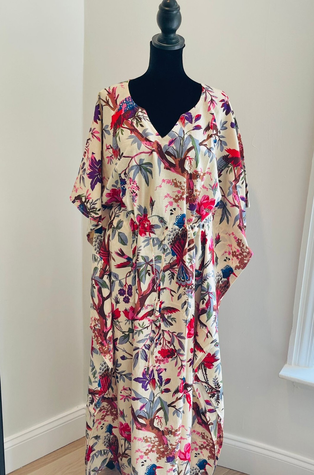 Hand Block Printed kaftan, maxi dress, cotton long caftan, beach cover-up,