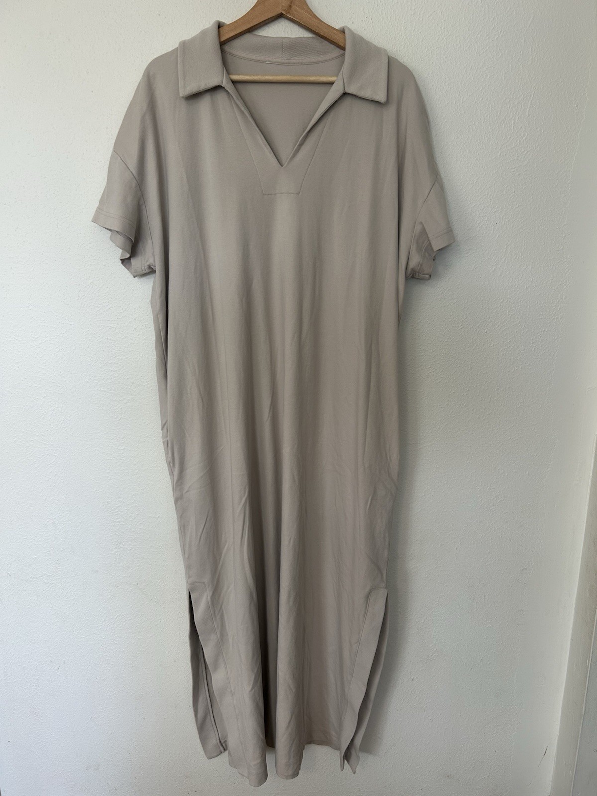 Haven Well Within Organic Cotton Interlock Collared Midi Dress Shiitake Size XXL