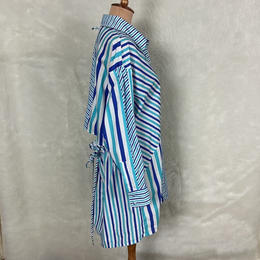 Solid & Striped Blue White Open Back The Emerson Striped Shirt Dress S