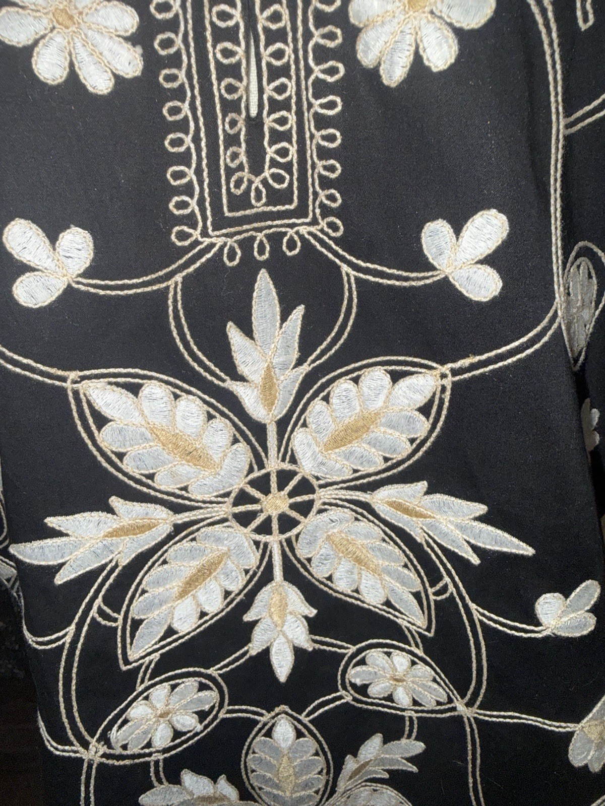 Figue Lynne Floral Embroidered Cotton Tunic Dress Boho Resort Wear Floral