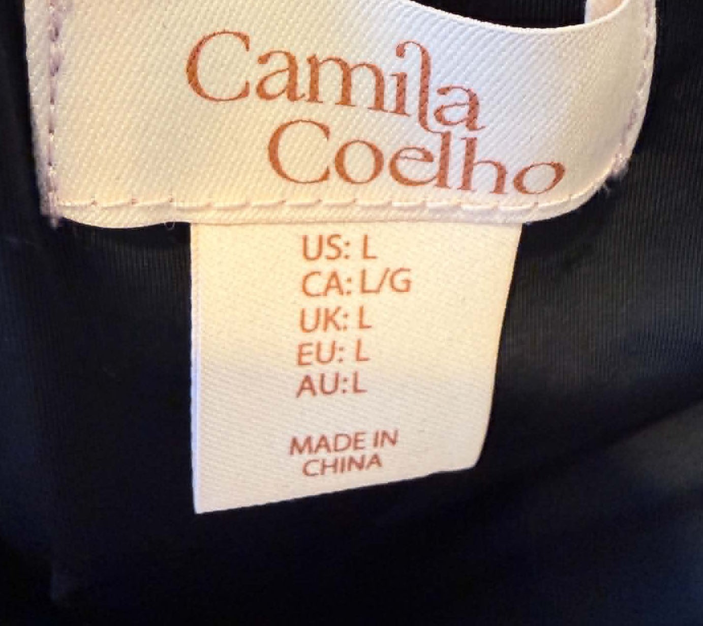 Camila Coelho Mini Dress Size Large Black Flocked Dot Stretch Puff Sleeve Party