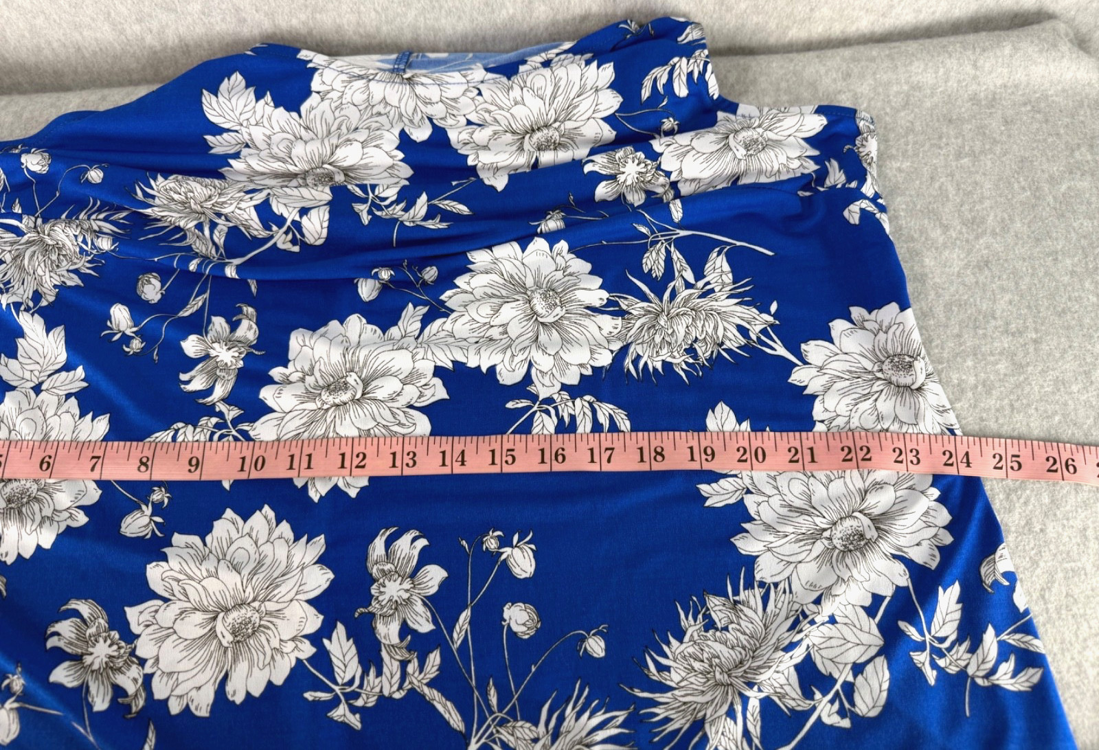 Roz & Ali Womens Dress Floral Shift Swing StretchBlue White Floral Sz 2X Pre-Own