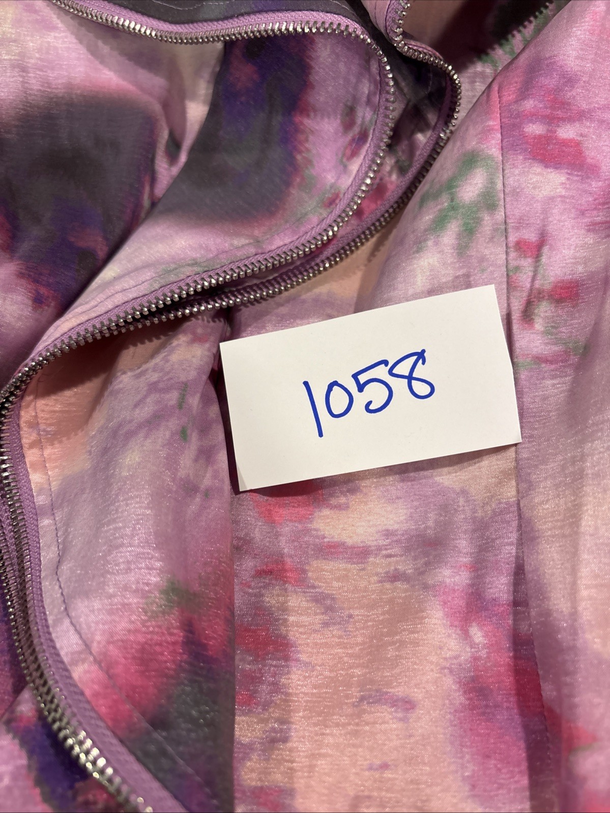 Samuel Dong ZIPPER Ruffle Dress Size Small Pink Floral Watercolor