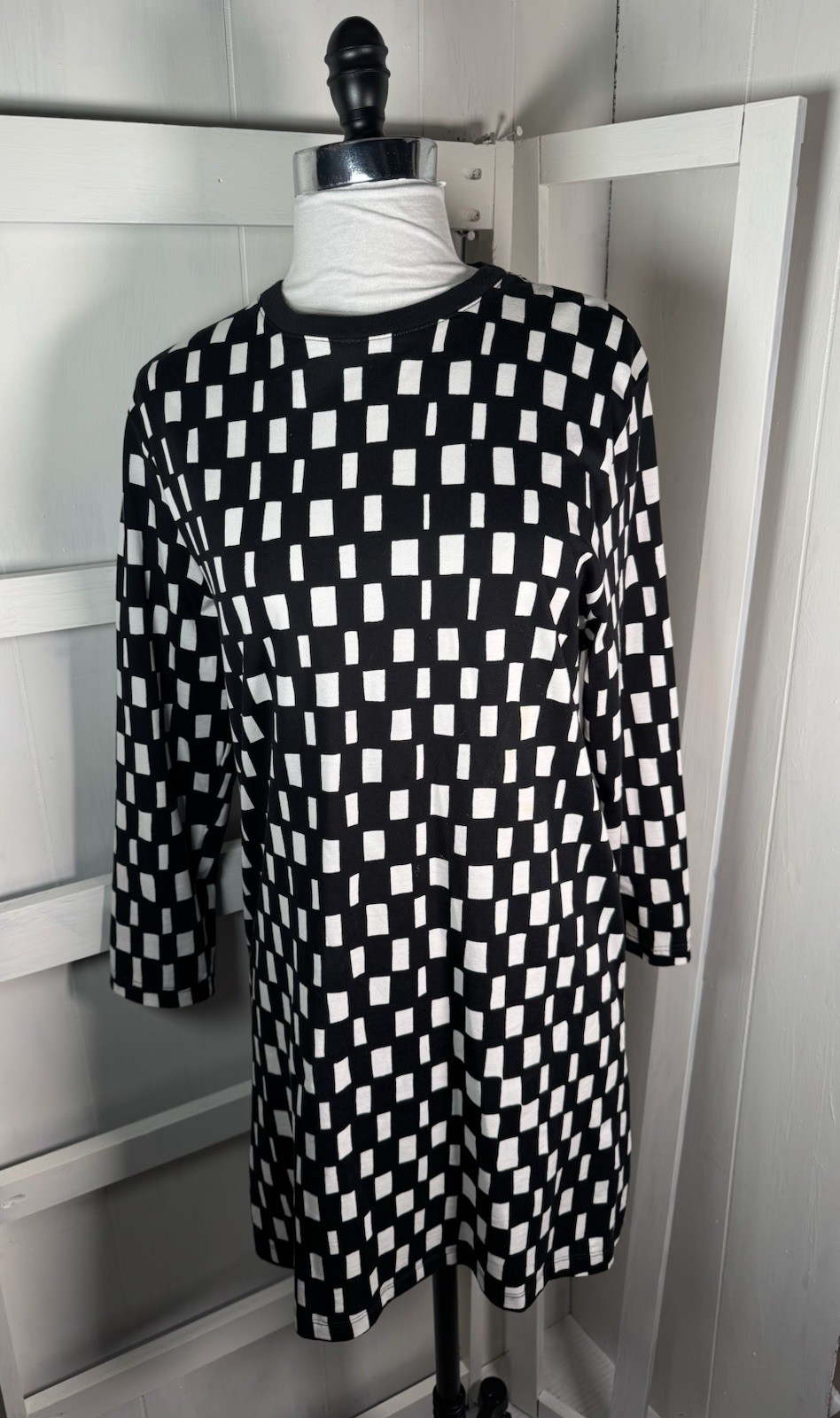 New Vtg Marimekko 100% Cotton Jersey Famed Tilma Noppa Tunic Mini Shift Medium