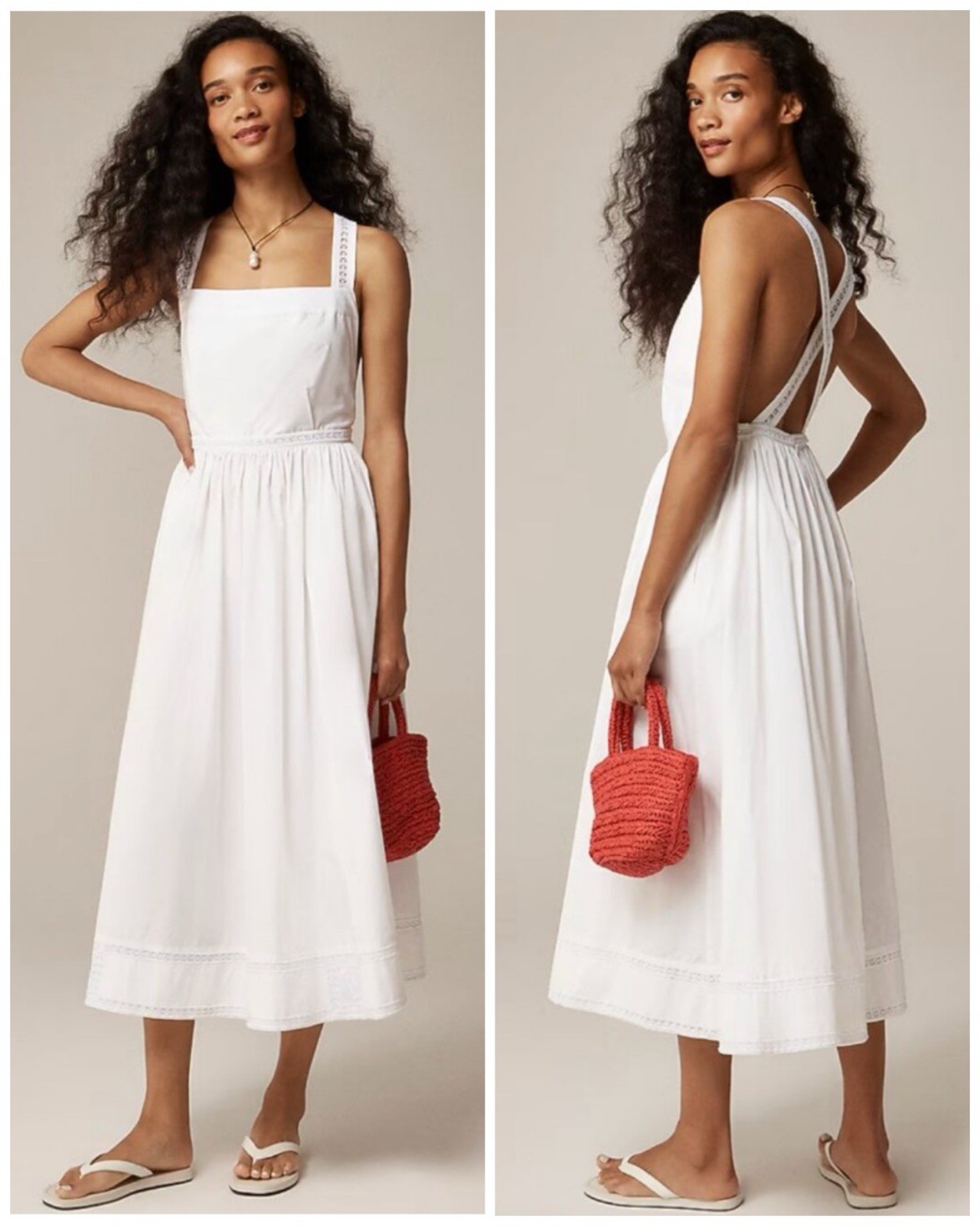 NWT J.CREW Embroidered Apron Dress Midi Bridal Rehearsal Shower CK831 $268 Sz 12