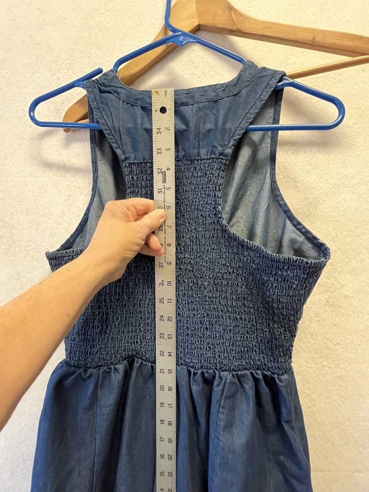 Step In Style Blue Denim Sleeves Dress Size Medium