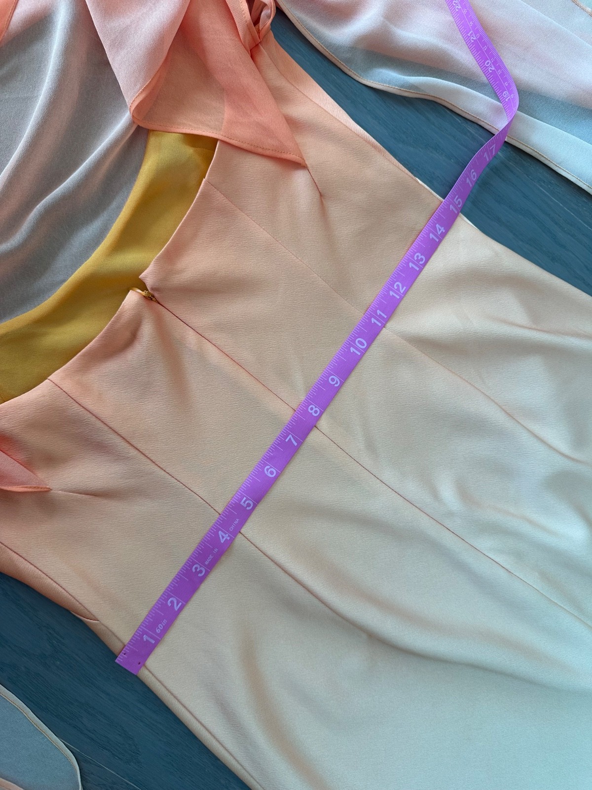 Significant Other Devyln Long Sleeve Gown Solarflare Ombre Yellow Orange US 4