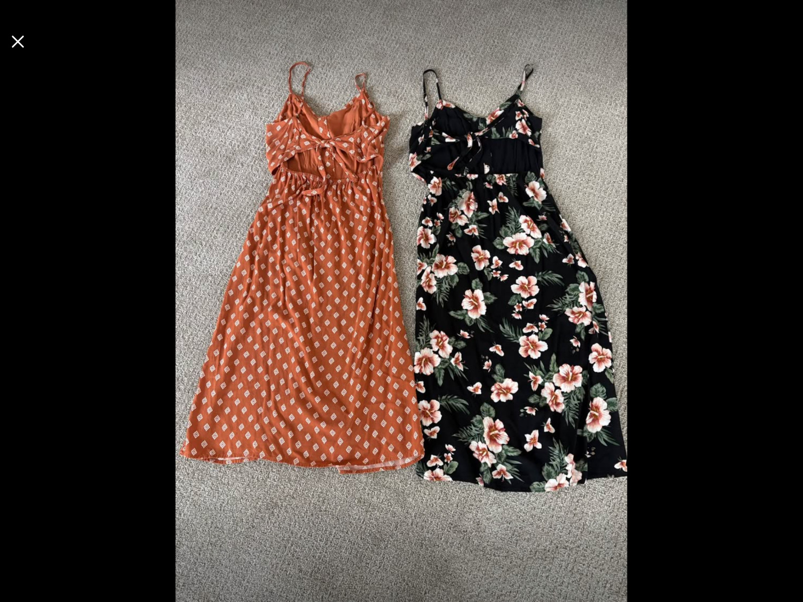 2 AEROPOSTALE MAXI DRESSES~SZ SMALL~FRONT BUTTON, BACK TOP TIE SPAGHETTI STRAPS