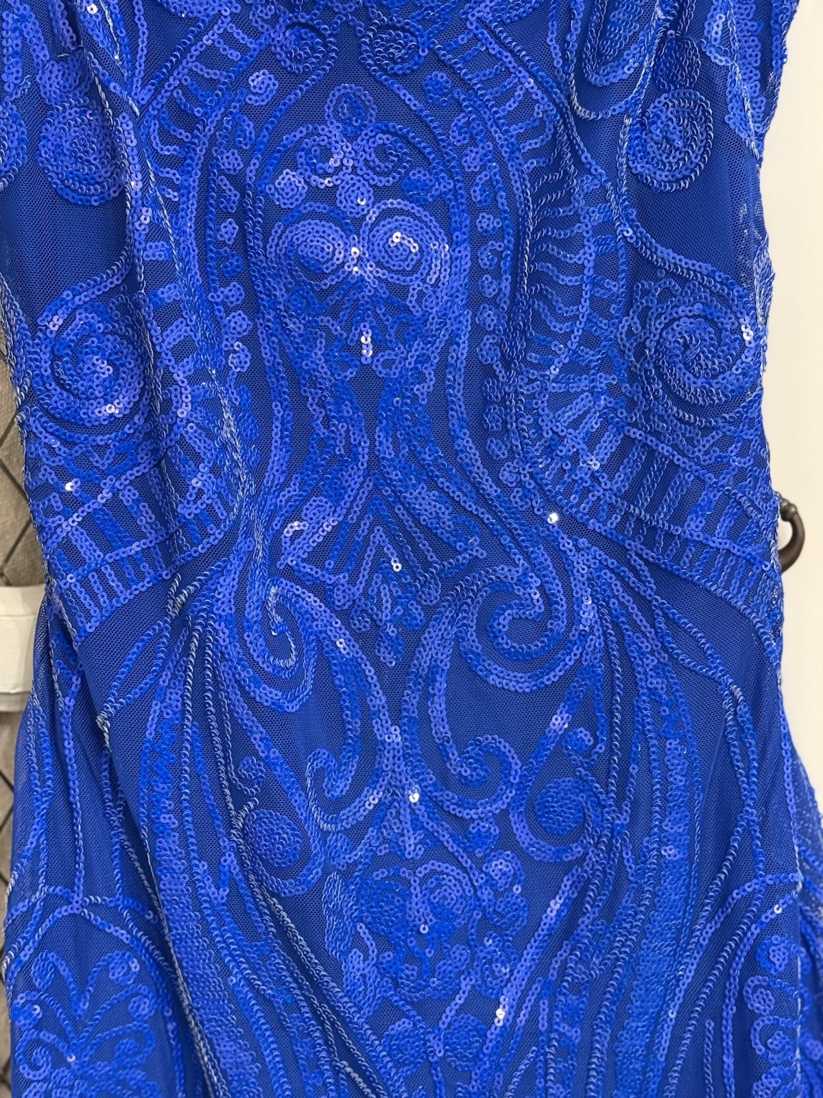 NEXT UP Electric Blue Sequin Mini Dress Jr Size 5/6 Party Prom Homecoming