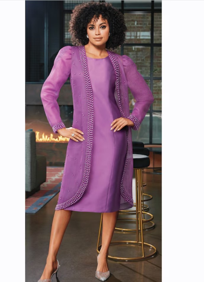 Sz 14 Ashro Purple Formal Wedding Party Church Lelina Pearl Jacket Dress DEFECTS