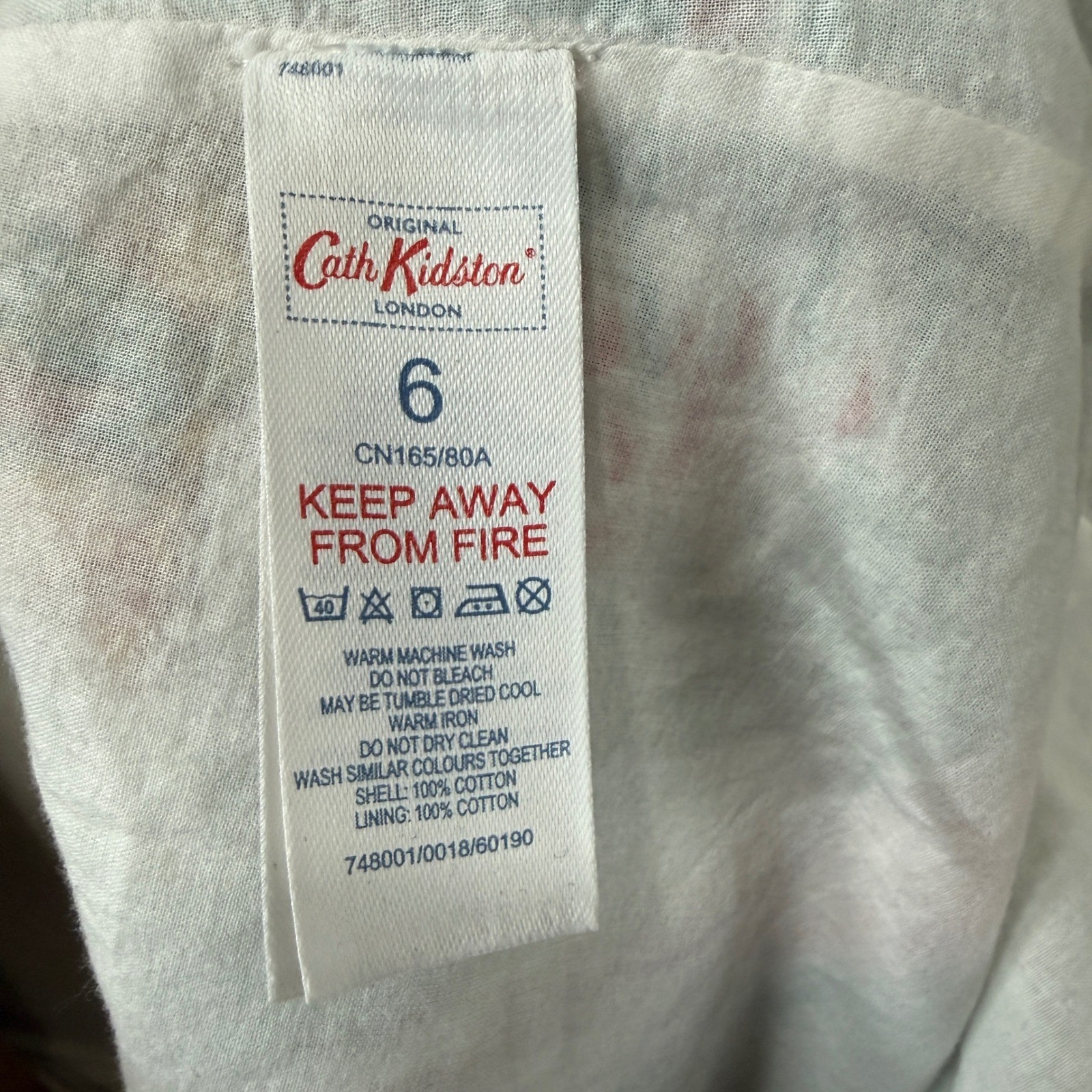 Cath Kidston London Nautical Seaside Sailboat Cotton Shirt Dress Blue Womens 6