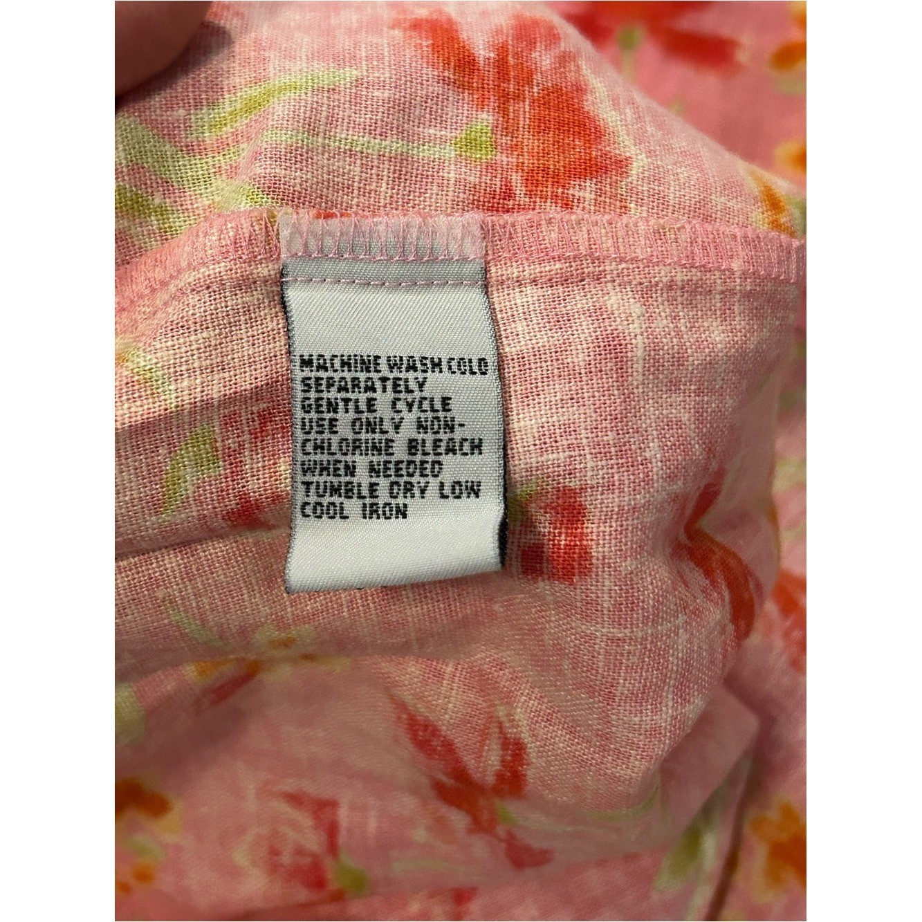 Studio Ease Pink Floral Sleeveless Summer Dress Linen Cottagecore 10P Petite