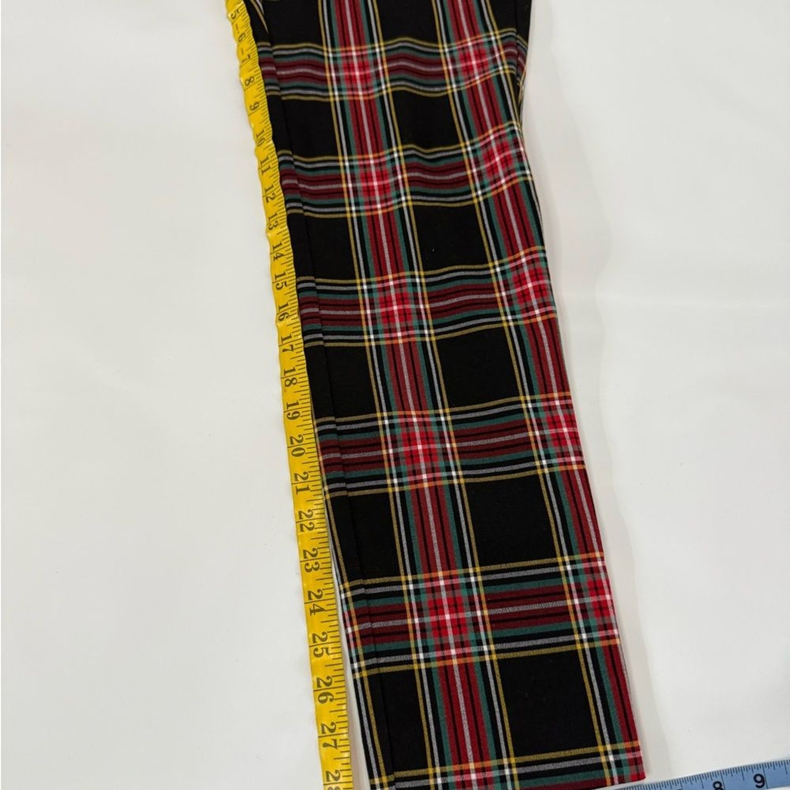 J.Crew Ruby full length tartan Plaid Trousers in Red and Black in size 8