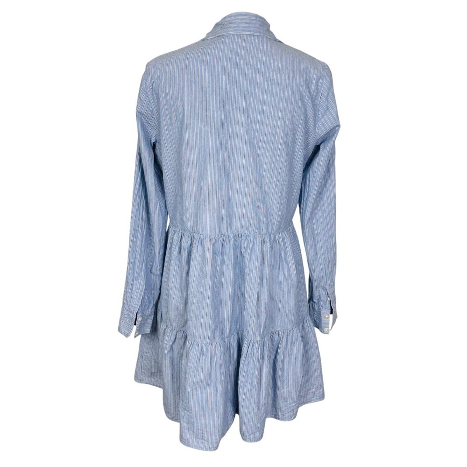 VERONICA BEARD Jemila Tiered Cotton Mini Shirt Dress