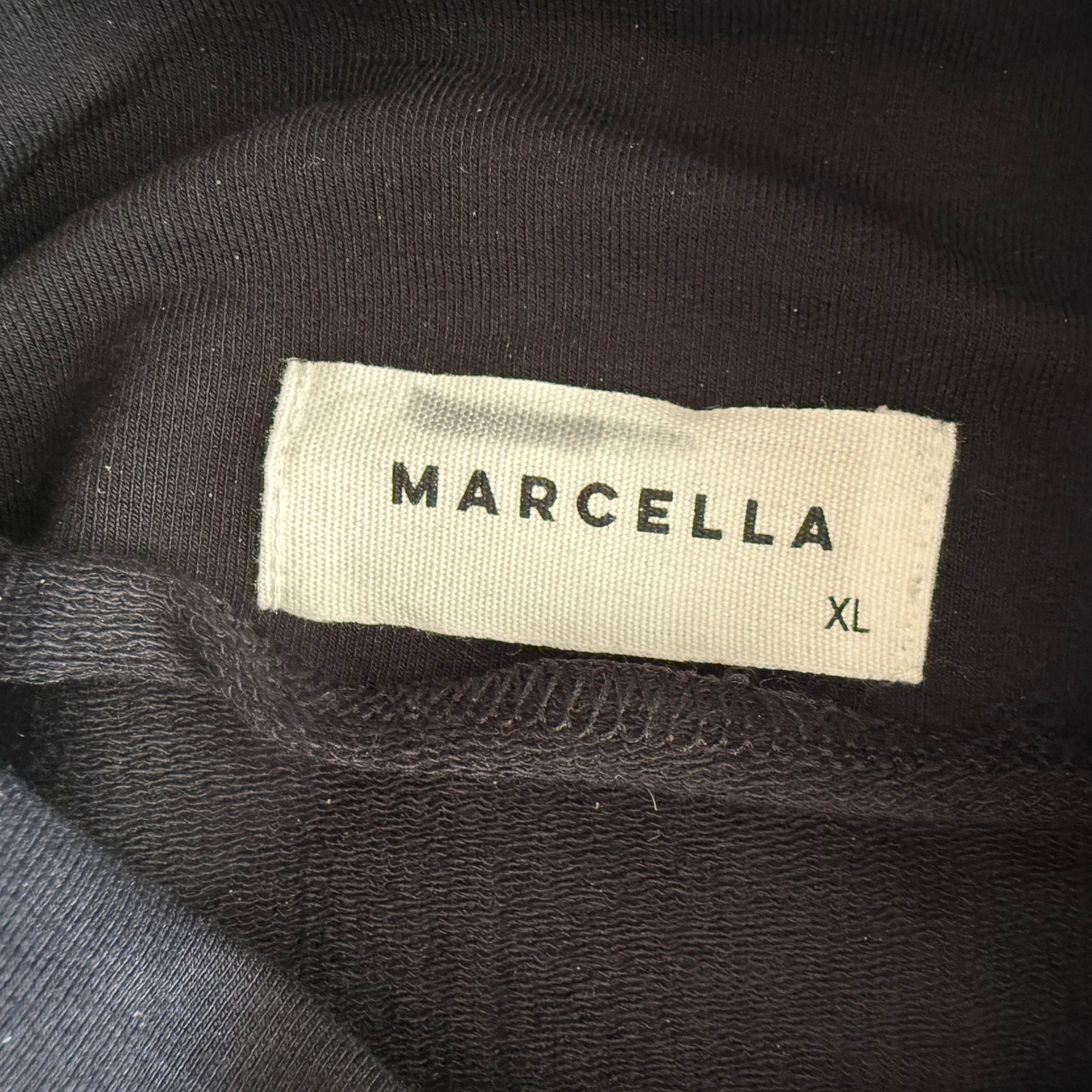 Marcella Lorimer Light French Terry Black Mockneck Cutout Maxi Dress XL