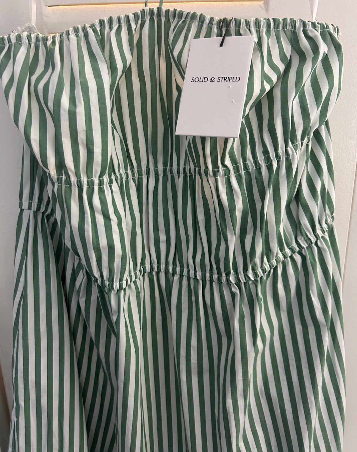 Solid & Striped NWT Maxi Dress XL Bloomingdale’s Green And White Striped