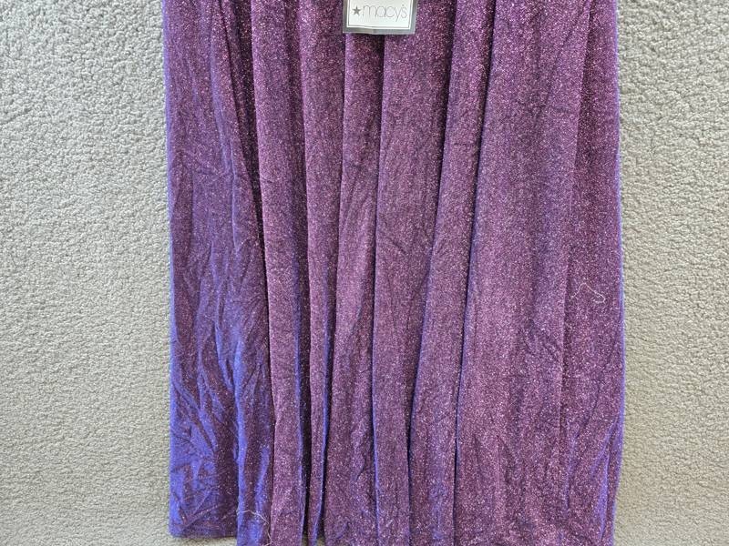 City Studios Square-Neck Sleeveless Glitter Formal Gown Junior’s 14W Grape