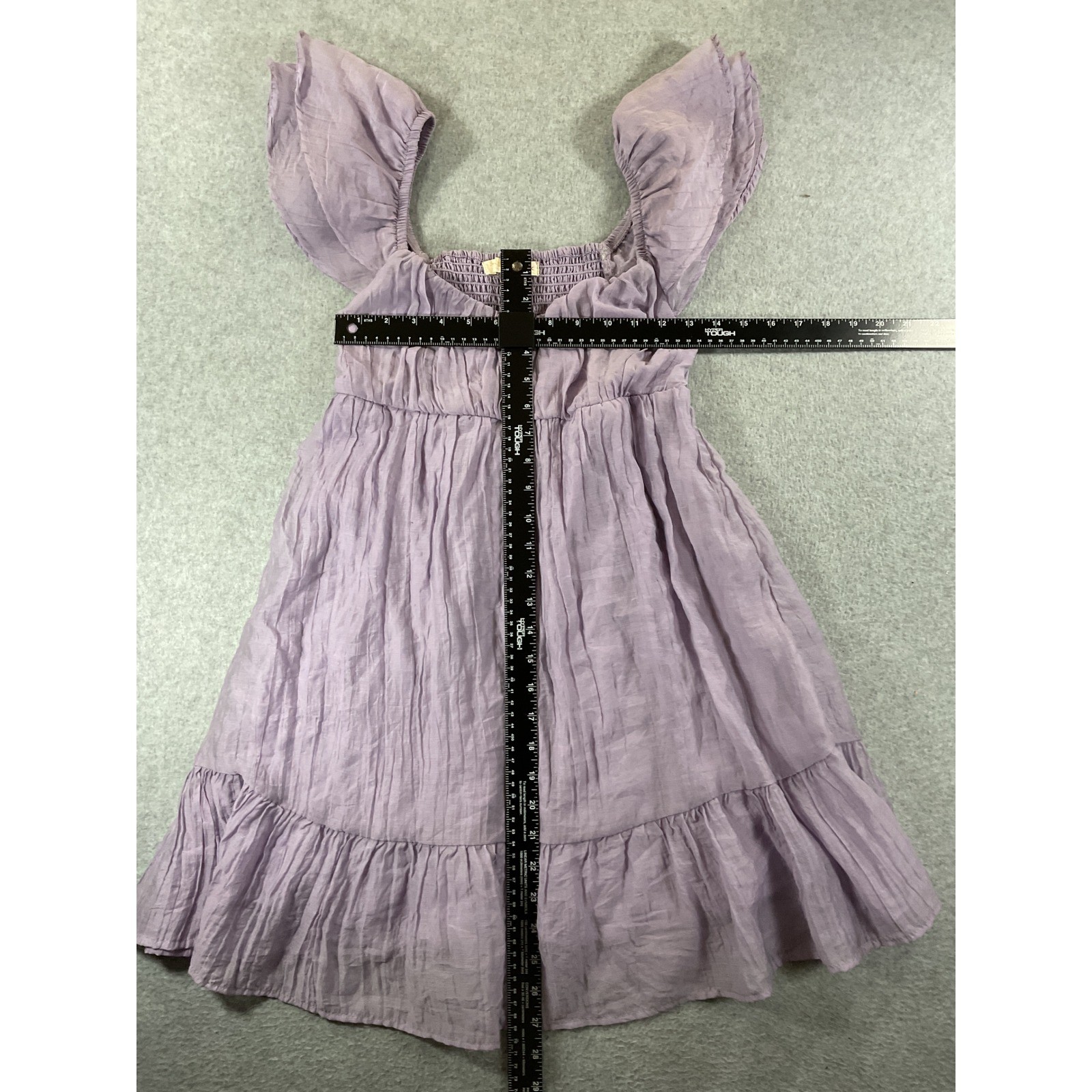 Rewind Lavender Purple Flutter Sleeve Ruffle Mini Dress NKD5703TCV Medium 1250