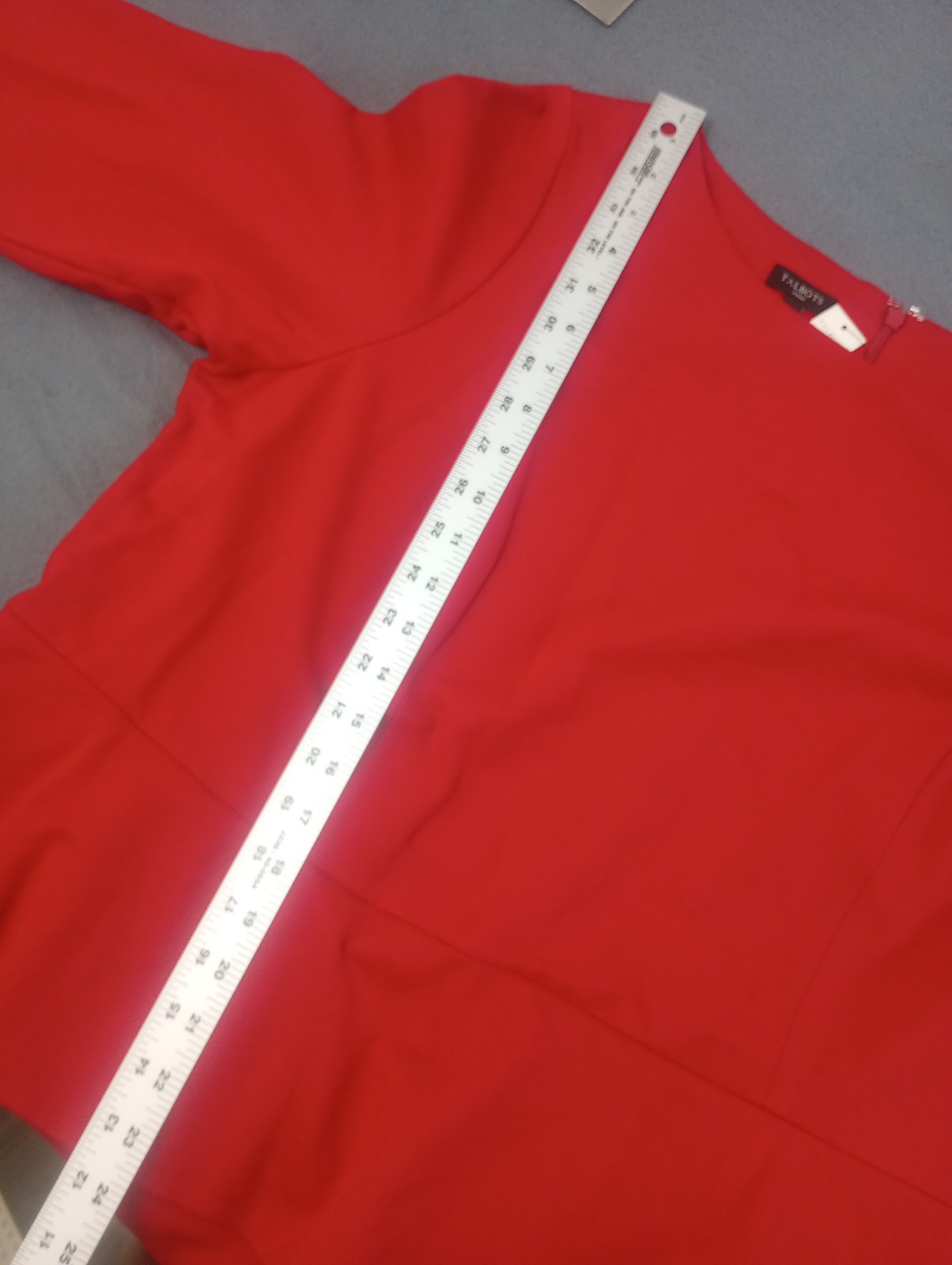 Talbots 18W Red Fitted Ponte Stretch Peplum 3/4 Sleeve Statement Holiday Classic