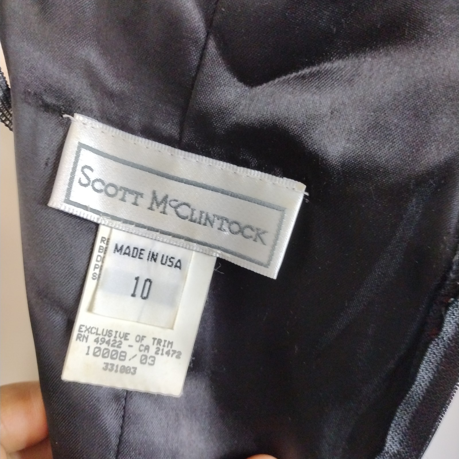 Scott McClintock Black Maroon Cocktail Dress Velvet Sz 10 Off Shoulder 90s Y2K