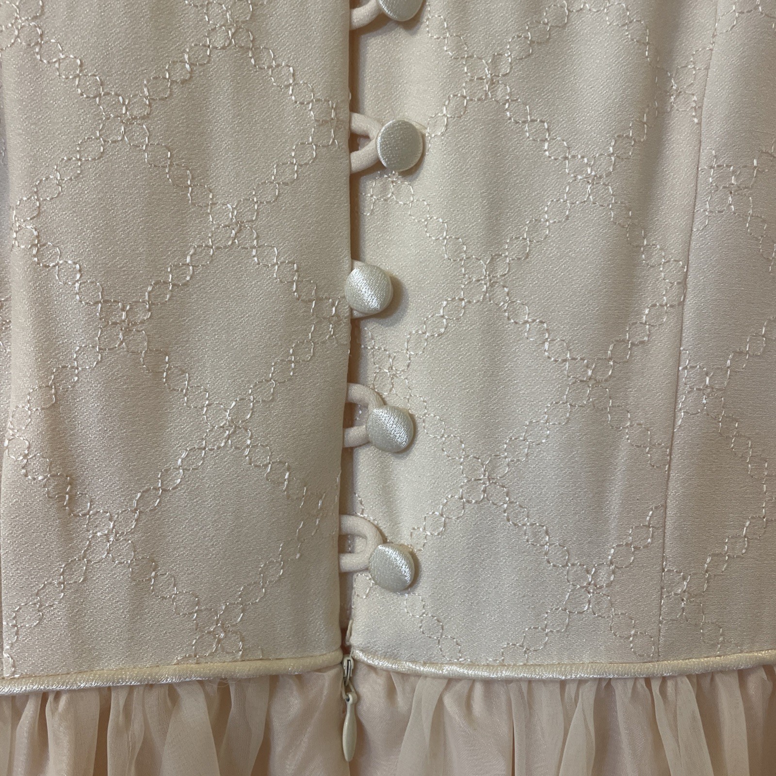 Talbots 90’s Vintage Yellow Dress With Chiffon Skirt Embroidered Womens 14 NWT!