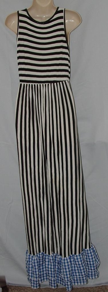 Multicolored Jr Sz Large Sleeveless Soft Stretchy Ruffled Hem Maxi Dress Pockets