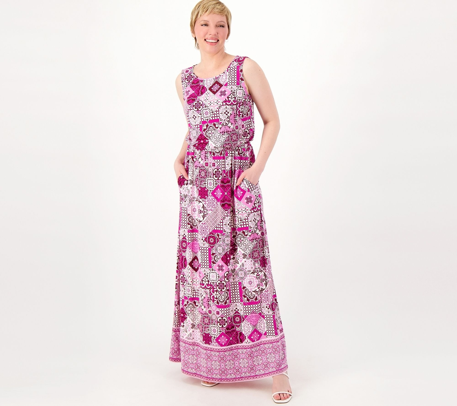 Joan Rivers Classics Collection Petite Luxe Knit Maxi Dress Berry S New