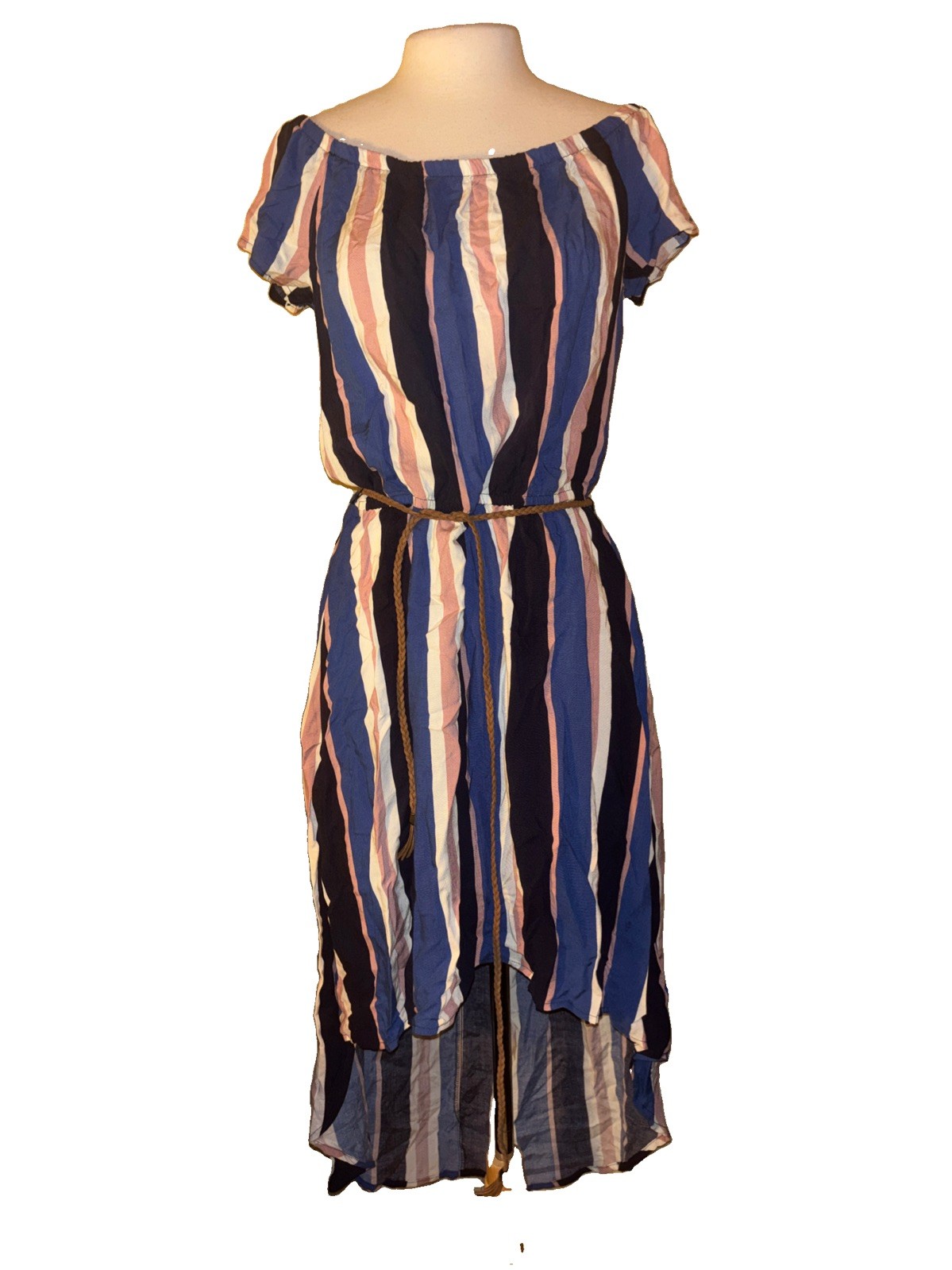 J For Justify Stripped Multicolor Dress Size xl