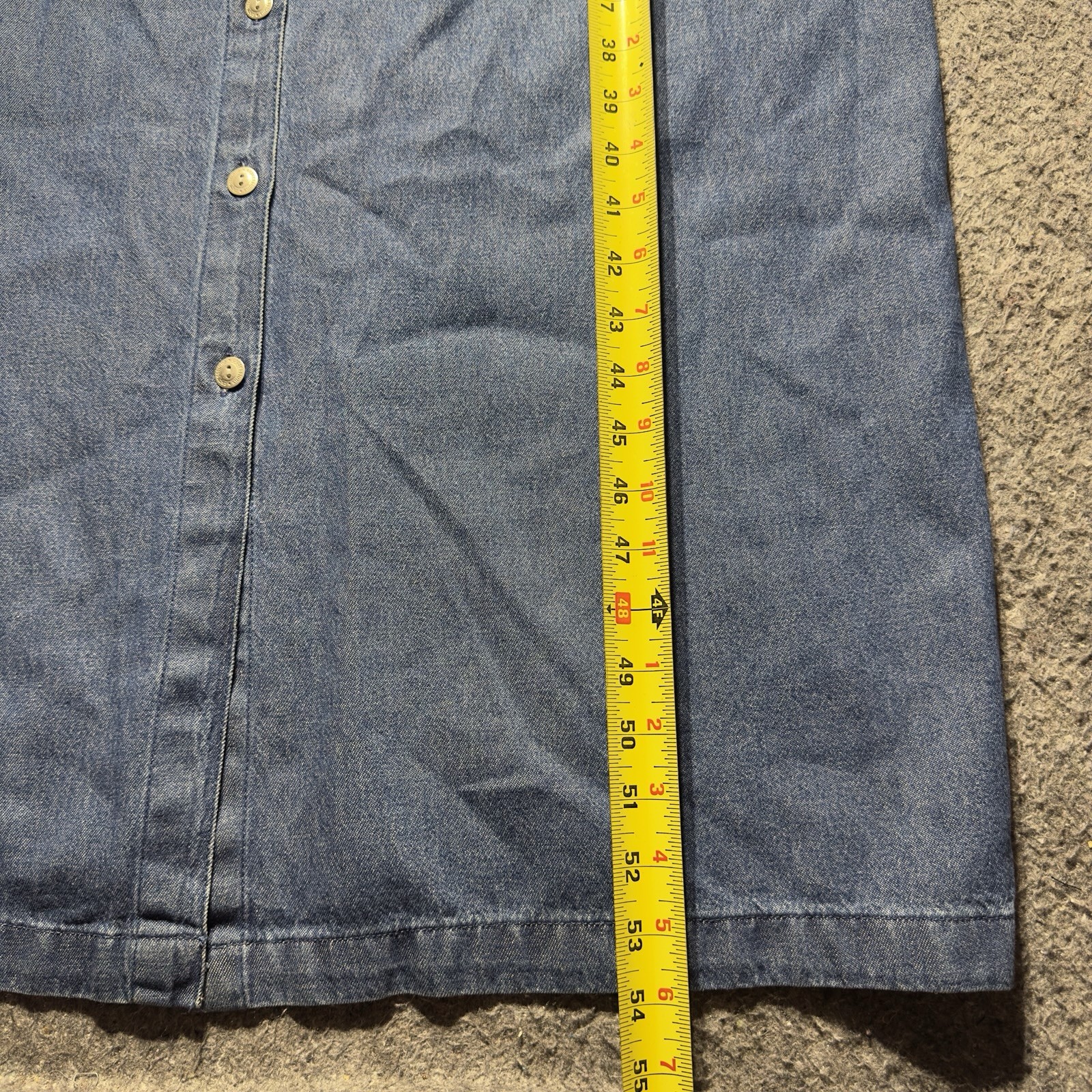 Expression Plus Blue Denim Tall Sleevless Dress Button Up Womens Sz XL