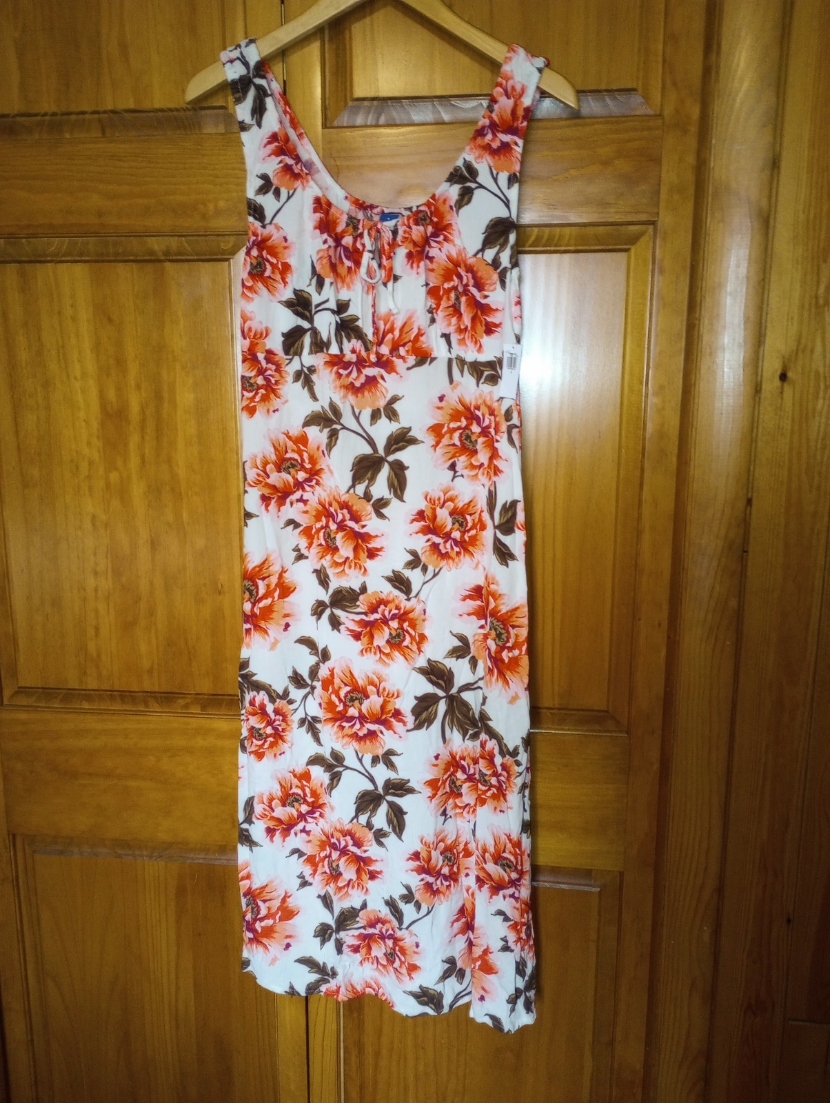NWT Old Navy Small Sleeveless Scoop Neck Floral Milkmaid Maxi Dress Rayon New